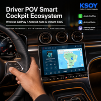 KSOY-08 Android Carplay untuk Stereo Mobil Layar Sentuh Universal Android 16 4G WiFi 6 BT 5.4 Pemutar Multimedia Autoradio FM AM RDS