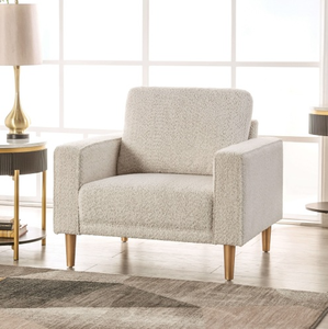 Sillón Moderno con Detalles en Terciopelo |   Patas Metálicas Ergonómicas |   Muebles de Salón Elegantes y Confortables - Product Image 1