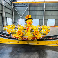 Manège familial Sanly Cute Space Duck à thème, moto tournante sécurisée pour enfants, capacité de 12 personnes