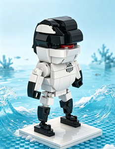 Figurine de mascotte de football personnalisée en briques, ornement de bureau MOC avec logo d'équipe, souvenir sportif à faible MOQ, délai de livraison rapide - Product Image 1