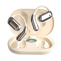 Écouteurs TWS Sportifs avec Affichage LED de la Batterie, Oreillettes à Clip d'Oreille, Appels Audio et Vidéo sans Fil BT, Casque ENC Hifi