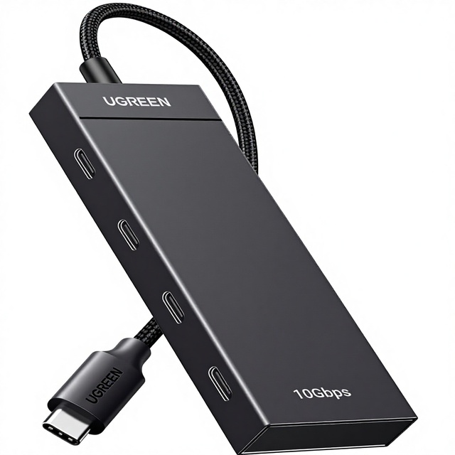 UGREEN 10Gbps USB C Hub Splitter 30cm Cable USB 3.2 Portable Hub Multiport Adapter 4 USB C Ports Dock Station for MacBook iPad