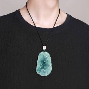 Pendentif en jade naturel bleu eau Guan Gong UNISEXE Design original Style chinois Cadeau avec certificat d'évaluation E028 - Product Image 3