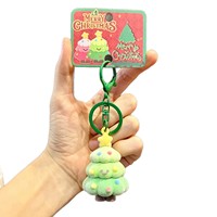 Nouveau porte-clés sapin de Noël floqué style dessin animé moderne et minimaliste, créatif, mignon, sans impression, décoration de Noël, cadeau, ornement