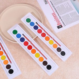 Set di 10 Colori di Acquerelli Solidi per Bambini, Set di Pigmenti per Pittura in Forme a Cuore, Rotonde e Quadrate - Product Image 4