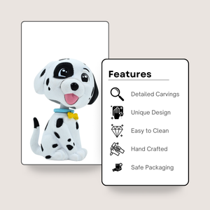 Bobblehead Dog - Blanc avec des points noirs, c'est un animal mignon et ludique, parfait pour votre tableau de bord de voiture, votre bureau ou votre décoration intérieure. - Product Image 2