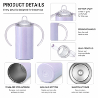 Bouteille d'eau isotherme en acier inoxydable 304 de 12 oz pour enfants, vierge pour sublimation, avec couvercle à poignée pour l'école - Vente en gros