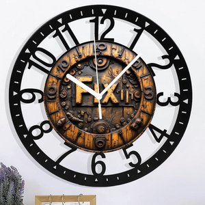 Horloge murale ronde en fer de style <span class=keywords><strong>pharmacie</strong></span> vintage de 25 cm avec une police de chiffres claire - Product Image 3
