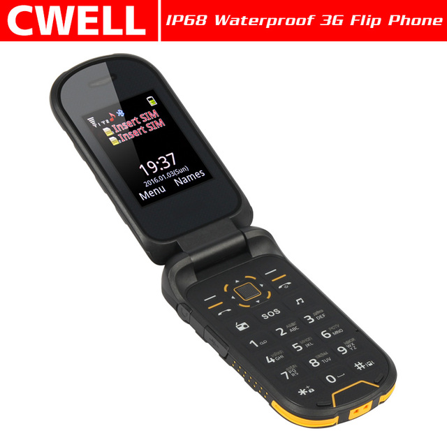 UNIWA S9 2.4 Inch IP68 Waterproof Torch Cell Phone 4G Feature Rugged Phone with Keypad