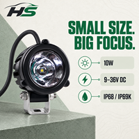 Lumière de travail LED HSSH, 2 pouces, 10W, faisceau rond, compacte, lumière auxiliaire tout-terrain pour ATV, UTV, moto