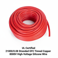 Cable de Silicona de 107 mm² Calibre 4/0, Cable de Alta Corriente de 8 kV para Sistema de Almacenamiento de Energía ESS, Conector OFC Estañado de 8000 V de Alto Voltaje