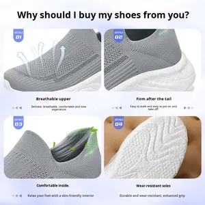 Zapatillas Deportivas de Malla Elástica para Hombre, con Suela de Poliuretano, Estilo Calcetín, Transpirables, Ligeras y Fáciles de Poner, para Verano - Product Image 4
