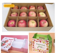 En stock, boîte en papier pour l'emballage des cerises avec poignée et fenêtre transparente, boîte en carton ondulé jetable pour l'emballage des cerises fraîches