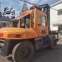 Chariot élévateur contrepoids moyen lourd FD100 TCM du Japon, fourches réglables, puissance diesel stable pour entrepôt et transport logistique