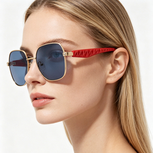 Lunettes de soleil carrées en métal avec pierres, fabriquées au Japon, design italien, vintage, personnalisées, <span class=keywords><strong>Christian</strong></span> Dio - Product Image 6