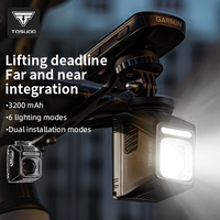 Phare avant de vélo TOSUOD professionnel à LED solaire, anti-éblouissement, à montage sous cadre, pour VTT et vélo de route, pour la conduite nocturne 6