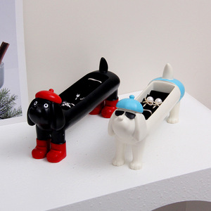 Witt simpatico bassotto cane porta anello ciondolo orecchino in resina decorazione gioielli scatola regalo per ragazze - Product Image 1