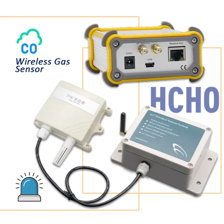 विभिन्न माप रेंज HCHO TVOC CO2 CO PM2.5 सेंसर जांच पर्यावरण वायु गुणवत्ता निगरानी वायरलेस गैस सेंसर