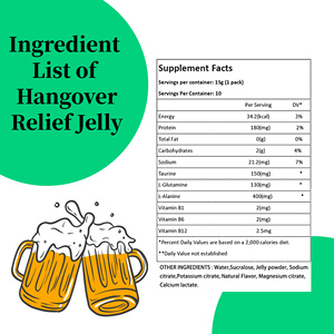Jelly Stick Suplemen <span class=keywords><strong>Vitamin</strong></span> B untuk Perlindungan Sebelum Minum, Meningkatkan Sistem Imun, dan Meredakan Mabuk, Dapat Dipesan Sesuai Kebutuhan Pabrik - Product Image 2