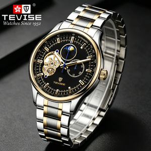 Reloj Automático TEVISE Premium para Hombre, Diseño <span class=keywords><strong>de</strong></span> Corazón Abierto <span class=keywords><strong>de</strong></span> Lujo, Correa <span class=keywords><strong>de</strong></span> Acero Sólido, Resistente al Agua 3ATM, Reloj Mecánico - Product Image 1