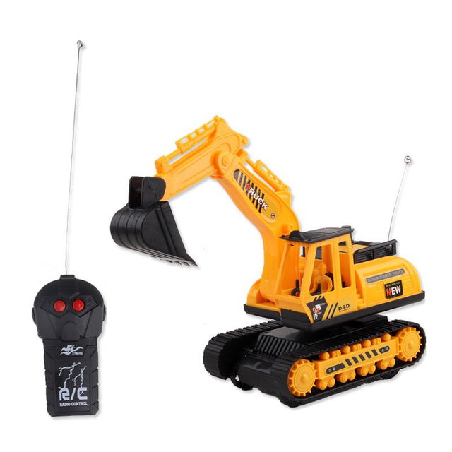 1:24 Intelligence Kids Electric Engineering Car Plastic Rc Construction Set in Window Box Remote Control Toy Rc Car Excavator