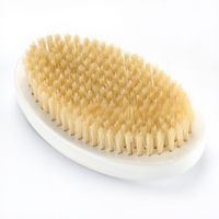 Brosse à barbe et peigne Abeis en PU blanc avec manche incurvé en bois de hêtre et poils de sanglier – Outil de coiffage pour homme ABS-BB16 Dongguan