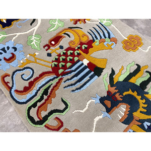 Tapis en laine noués à la main, design Ushak, laine filée à la main de haute qualité, classique, poils courts, support en latex antidérapant, sol de maison - Product Image 5