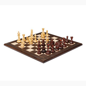 مجموعة شطرنج كبيرة من خشب الريدوود الصلب عالية الجودة بتصميم عصري مع نقوش من خشب القيقب الأفريقي للمنافسات واللعب - Product Image 3