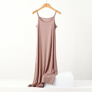Camicie <span class=keywords><strong>da</strong></span> <span class=keywords><strong>Notte</strong></span> Estive Primaverili Taglie Forti per Donne, Abito Lungo <span class=keywords><strong>da</strong></span> <span class=keywords><strong>Notte</strong></span> in <span class=keywords><strong>Modal</strong></span> e Cotone con Spalline - Product Image 4
