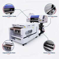 Machine d'impression DTF à bande maillée 60 cm 2 têtes I3200-A1 avec alimentation automatique en poudre pour transferts textiles personnalisés