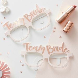 Gafas de Papel para Despedida de Soltera al por Mayor, 10 Unidades, Base Rosa, Lámina Dorada, Accesorios para Fotos, Decoración para Despedida de Soltera, Recuerdo de Boda - Product Image 2