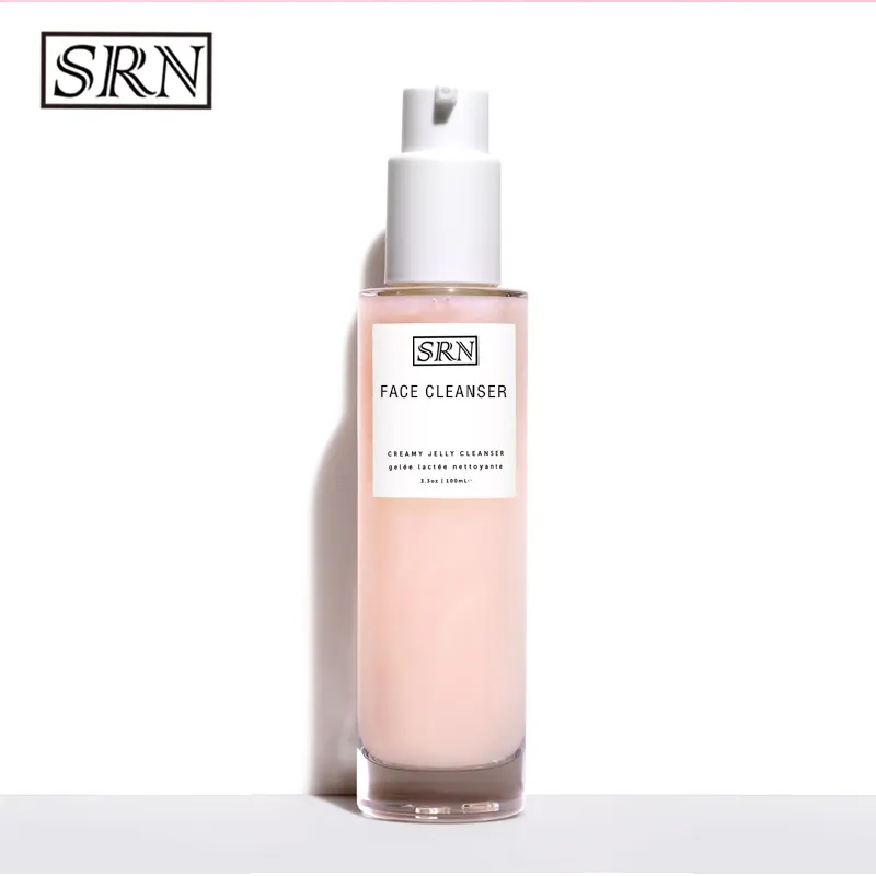 OEM สีชมพูธรรมชาติ Rosewater Tremella ครีม Jelly Gentle Facial Cleanser Wash