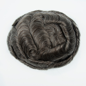 Toupee de Cabello Humano Natural para Hombre, Estilo Indio, 8x10, Superfina, con Base de PU, Sistema V-LOOP, Topper con Nudos Simples - Product Image 3