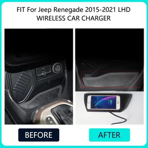 Cargador Inalámbrico para Auto Icreative Qi 15W, Plataforma de Carga Rápida para <span class=keywords><strong>Jeep</strong></span> <span class=keywords><strong>Renegade</strong></span> 2015-2021 LHD, Certificado CE/FCC, Consola Central de Carga - Product Image 3