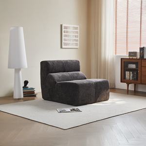 Canapé modulaire en tissu chenille compressé, durable, moderne, rembourrage carré, dossier sans accoudoirs, montage facile, villa, salon - Product Image 2