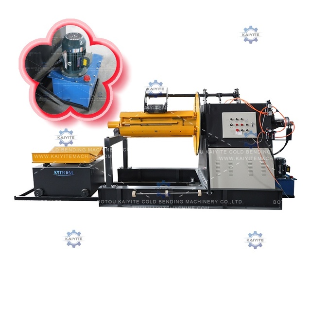 5Ton 8Ton 10Ton Hydraulic Decoiler with Loading Car,Steel Coil Decoiler for Roll Forming with Press Arm & Brake System