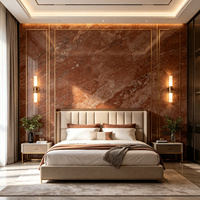Série Red Cave – Murs décoratifs en pierre frittée ultra-mince, polis sur mesure, grand format, pour chambres et salons