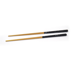 <span class=keywords><strong>Palillos</strong></span> <span class=keywords><strong>Coreanos</strong></span> Ecológicos Personalizados en Negro y Dorado, de Acero Inoxidable 304 - Product Image 5