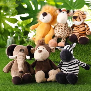 Set <span class=keywords><strong>de</strong></span> Animales <span class=keywords><strong>de</strong></span> Peluche <span class=keywords><strong>de</strong></span> <span class=keywords><strong>la</strong></span> Selva Estilo Tierno para Niños y Niñas con León, Elefante, <span class=keywords><strong>Cebra</strong></span>, Jirafa, Tigre y Mono - Product Image 5