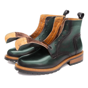 Bottes Chukka pour moto, chaussures habillées classiques et élégantes, style preppy, bottines décontractées pour hommes, en cuir de vache véritable épais, style rétro - Product Image 2