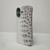 Étui de téléphone portable magnétique en cuir de crocodile d'Himalaya véritable, design élégant et luxueux pour iPhone 17