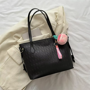 New Arrival Large Capacity <b>Tote</b> Shoulder Bag PU <b>Zip</b> Closure Casual Large Capacity <b>Tote</b> Bag Stylist Rhombic Handbag for Women - Product Image 6