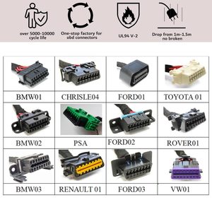 Preço de fábrica Atacado Personalizado J1962 OBD OBD2 OBDii Cabos Adaptador para Ferramenta De Diagnóstico De Carro - Product Image 6