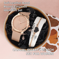 Montre-bracelet pour femme minimaliste plaquée or rose, cadran rond à index mixtes, lunette à bord concave, fabrication sur mesure en usine
