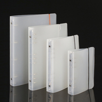 Protège-cahier translucide givré en PP A4/A5/A6/A7/B5 – Couverture de protection en plastique pour classeur à feuilles mobiles avec bande élastique