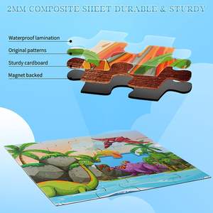 Puzzles magnétiques <span class=keywords><strong>Dinosaures</strong></span> Casse-tête en bois Livre pour les tout-petits Jeux de voyage et jouets de voyage Garçons et filles - Product Image 4