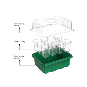 Kit de boîtes à <span class=keywords><strong>semis</strong></span> PET 12 alvéoles <span class=keywords><strong>pour</strong></span> culture transfrontalière, avec couvercle haut, outil de culture compact, trois pièces, durable, <span class=keywords><strong>pour</strong></span> la conservation de la chaleur et de l'humidité - Product Image 5