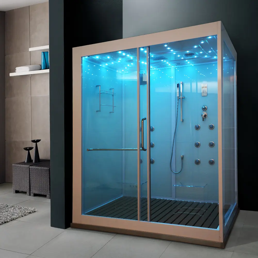 dampfbrause, luxuriöse duschkabine, massageduschraum dampfbade dusche