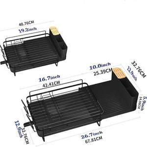 Égouttoir à vaisselle extensible Wideny pour évier avec porte-ustensiles - Product Image 3
