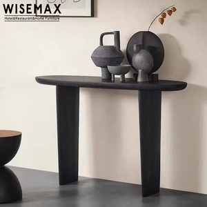 Meubles WISEMAX Meubles de salon modernes Table <span class=keywords><strong>console</strong></span> rétro en bois de frêne massif <span class=keywords><strong>Console</strong></span> <span class=keywords><strong>murale</strong></span> minimaliste noire pour l'<span class=keywords><strong>entrée</strong></span> - Product Image 2